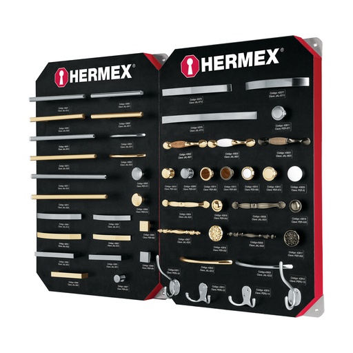 [T53002] Exhibidor con jaladeras y perillas, 2 tableros, Hermex - Pag 796, 812