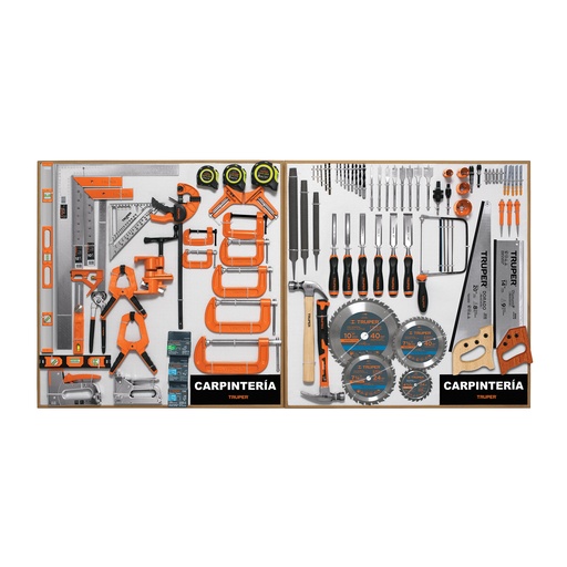 [T55908] Exhibidor de Carpintería, 80x80 cm, 2 tableros - Pag 510, 808