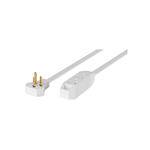 [T46987] Extensión doméstica aterrizada 2 m blanca con clavija plana - Pag 554