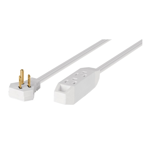[T46989] Extensión doméstica aterrizada 5 m blanca con clavija plana - Pag 554