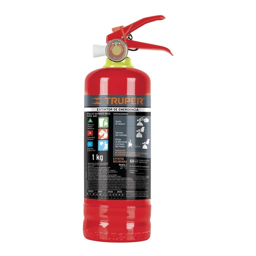 [T100276] Extintor portátil recargable 1 kg, polvo tipo ABC, Truper - Pag 464