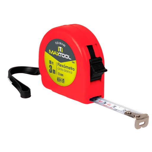 [A301612] Flexometro de 3 mts color rojo