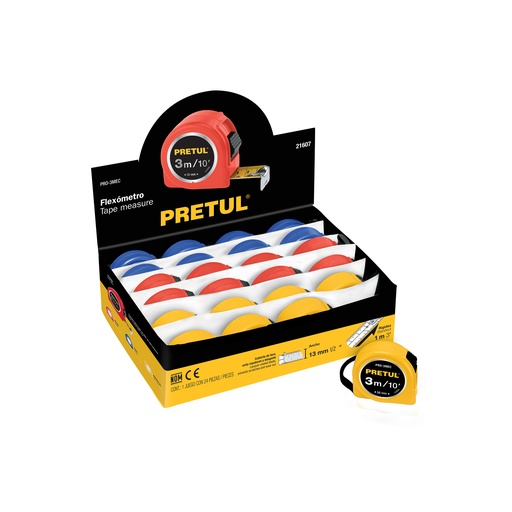 [T21607] Flexómetro 3 m cinta 13 mm, Pretul - Pag 208