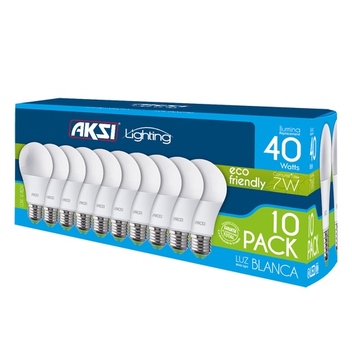 [A129016] Foco LED 10PACK 7W ECO luz blanca, caja color