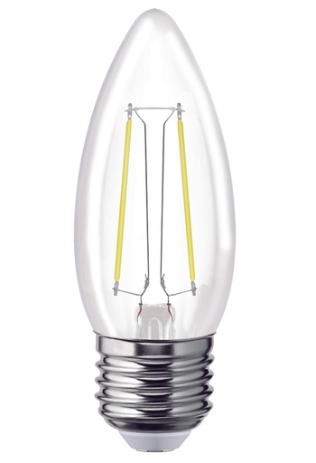 [A115534] Foco LED filamentos VELA 2W luz calida E27, caja color