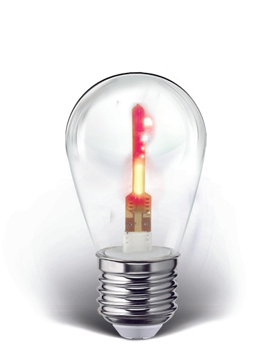 [A122284] Foco Led Flash Filament Color S14 1W, Rojo
