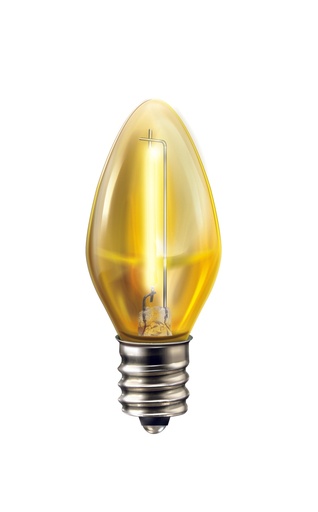 [A122265] Foco Led Vela Color, Traslúcido, Amarillo, 0.5W, 2PACK