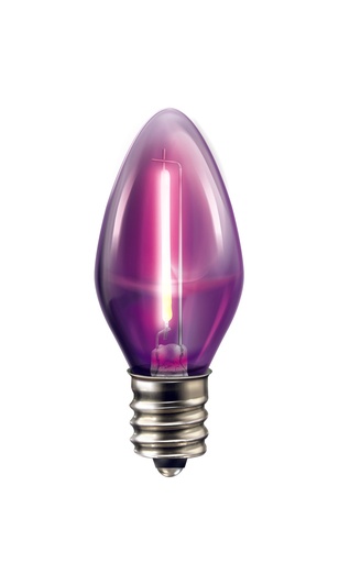[A122266] Foco Led Vela Color, Traslúcido, Lila, 0.5W, 2PACK