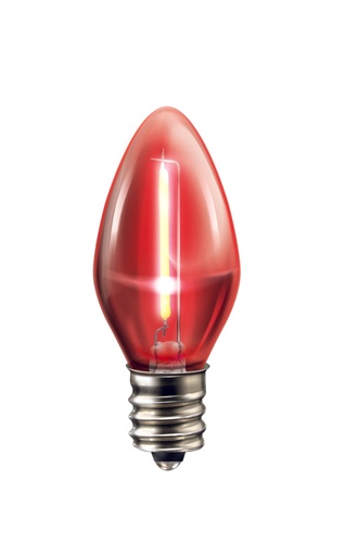 [A122263] Foco Led Vela Color, Traslúcido, Rojo, 0.5W, 2PACK