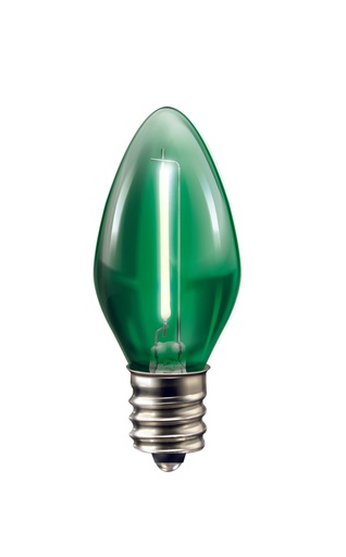 [A122264] Foco Led Vela Color, Traslúcido, Verde, 0.5W, 2PACK