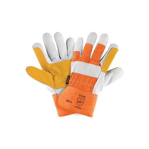 [T14246] Guantes de carnaza y loneta, con refuerzo, unitalla, Truper - Pag 447