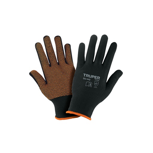 [T12651] Guantes de poliéster con puntos de PVC en palma, M, Truper - Pag 448