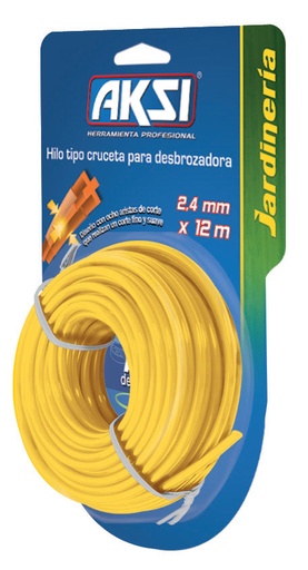 [A107315] Hilo para desbrozadora tipo cruceta de 3.3 mm x 12 m