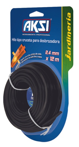 [A107316] Hilo para desbrozadora tipo cruceta de 3.7 mm x 12 m