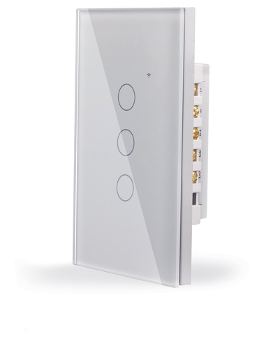 [A124903] Interruptor apagador inteligente Wifi, 3 apagadores