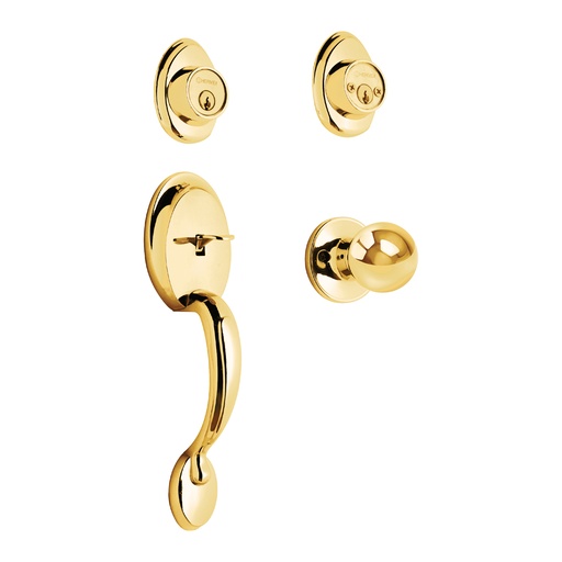 [T23670] Jaladera, perilla y cerrojo llave, latón brillante, Basic - Pag 782, 798