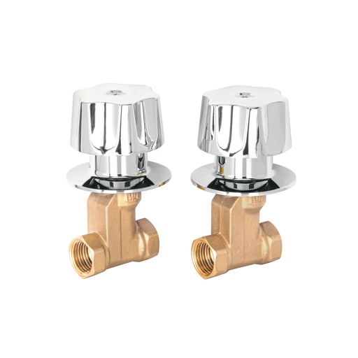 [T49800] Jgo 2 llaves empotrar roscables c/manerales metálicos,Basic - Pag 622