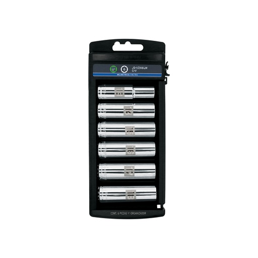 [T14175] Juego 6 dados largos cuadro 1/2' mm, Truper - Pag 153
