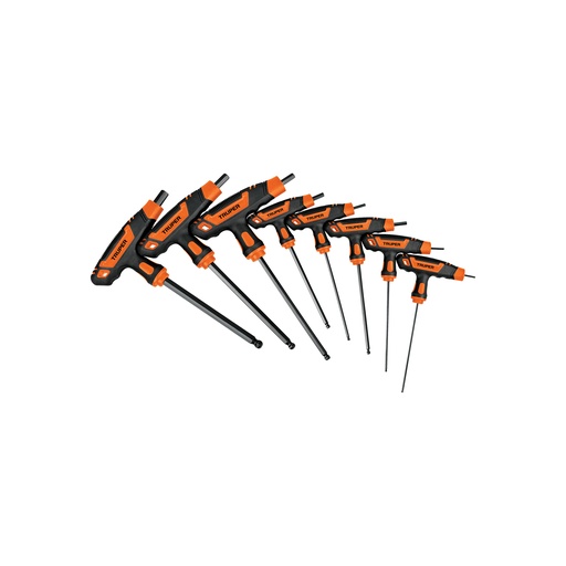 [T100933] Juego 8 llaves allen mm extralargas mango T, punta de bola - Pag 281