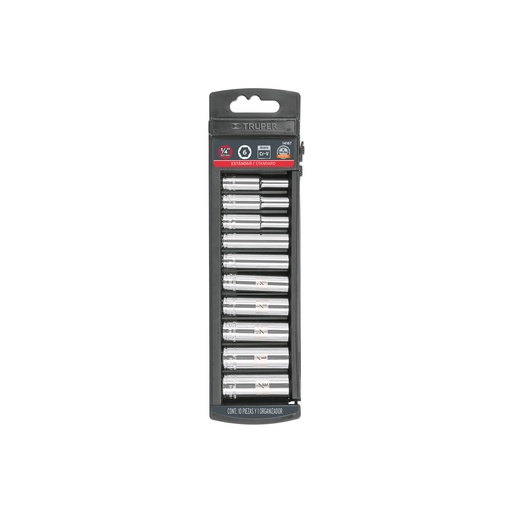 [T14167] Juego de 10 dados largos cuadro 1/4' std, Truper - Pag 150