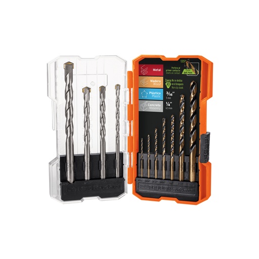 [T11335] Juego de 11 brocas para metal y concreto en estuche, Truper - Pag 79