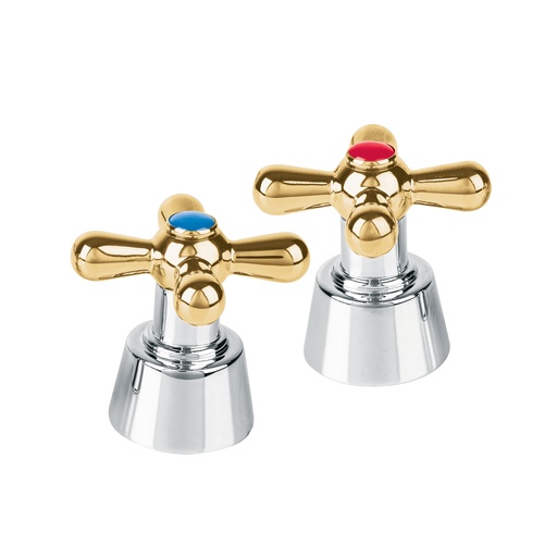 [T45714] Juego de 2 manerales de palanca p/lavabo, cromo/oro, Aqua - Pag 629
