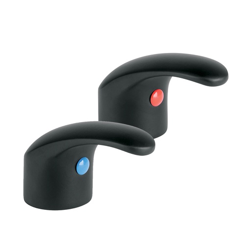 [T45716] Juego de 2 manerales de palanca p/lavabo, negro mate, Aqua - Pag 629
