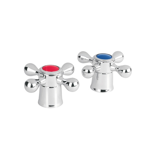 [T45711] Juego de 2 manerales metálicos tipo cruceta p/lavabo, Basic - Pag 621