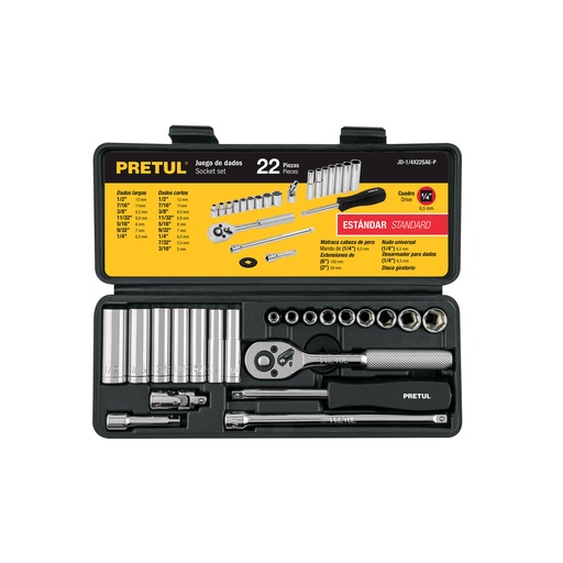 [T23981] Juego de 22 herramientas 1/4' std para mecánico, Pretul - Pag 250
