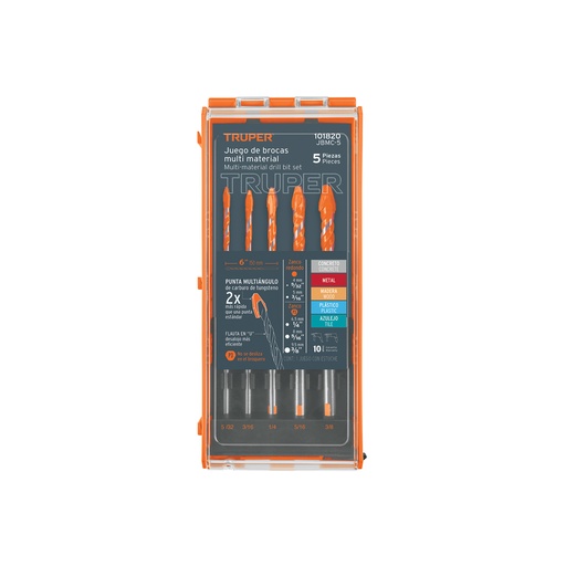[T101820] Juego de 5 brocas multimaterial, Truper - Pag 75