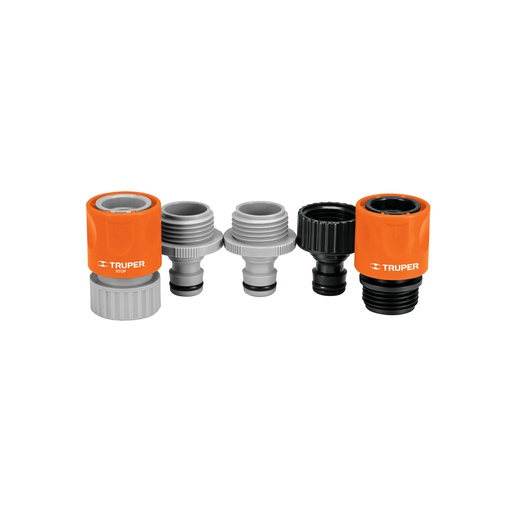 [T12728] Juego de 5 conectores 3/4' rápidos de ABS, sistema click - Pag 237