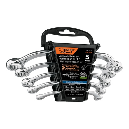 [T100421] Juego de 5 llaves de obstrucción mm en C, Truper - Pag 278