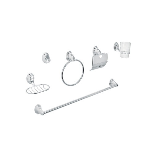 [T48341] Juego de 6 accesorios p/baño cromo chapetón ovalado, Aqua - Pag 635