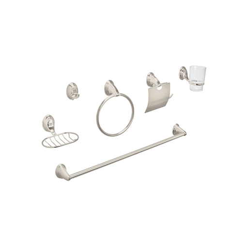 [T49162] Juego de 6 accesorios p/baño satín chapetón ovalado, Aqua - Pag 635