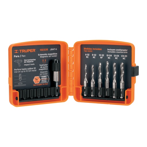 [T102335] Juego de 6 brocas HSS con machuelo para metal, Truper - Pag 73