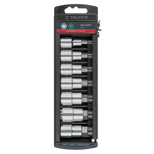 [T102239] Juego de 7 dados cuadro 1/2' punta hexagonal std, Truper - Pag 153