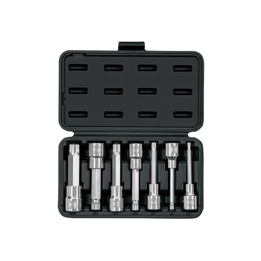 [T101306] Juego de 7 dados cuadro 1/2' punta larga bristol, en estuche - Pag 153