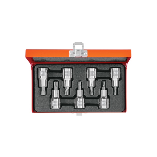 [T13928] Juego de 7 dados cuadro 1/2' punta torx, estuche metálico - Pag 153
