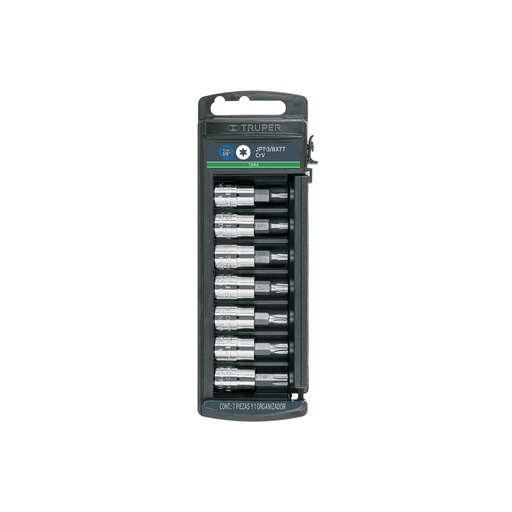 [T14171] Juego de 7 dados cuadro 3/8' punta torx, Truper - Pag 151