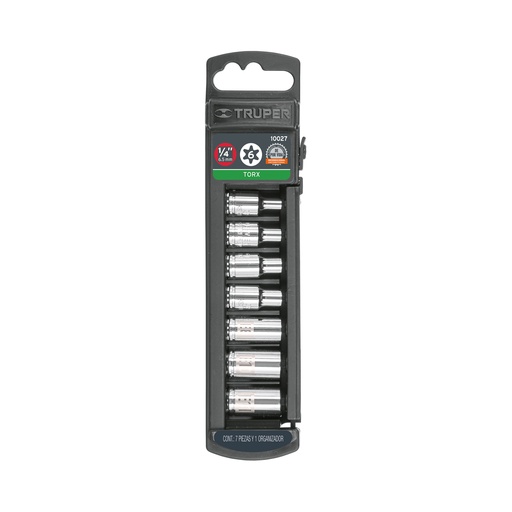 [T10027] Juego de 7 dados torx cuadro 1/4', Truper - Pag 150
