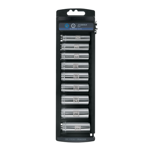[T14173] Juego de 9 dados largos cuadro 3/8' mm, Truper - Pag 151