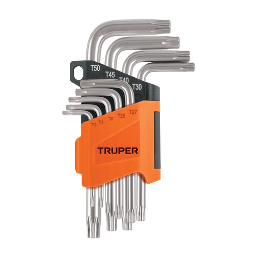 [T15554] Juego de 9 llaves torx con organizador abatible, Truper - Pag 282