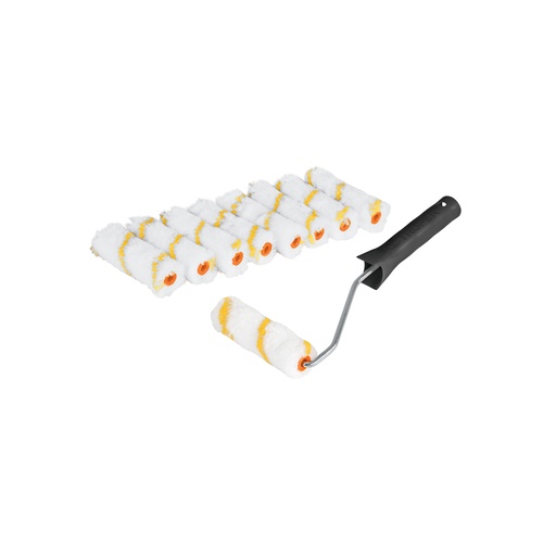 [T12132] Kit de maneral y 9 mini rodillos de 4' de poliéster, Truper - Pag 392