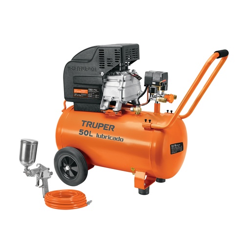 [T16095] Kit, compresor 50 L, 3-1/2 HP, manguera de PVC y pistola - Pag 116