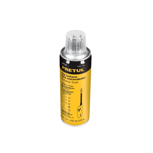 [T25131] Lata de gas butano para encendedor, 125 ml, Pretul - Pag 485