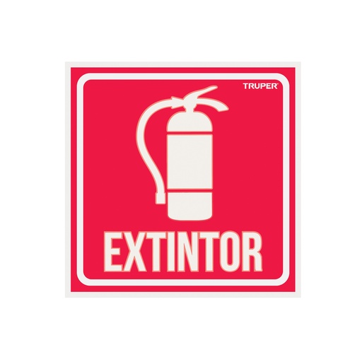 [T18434] Letrero de señalización 'EXTINTOR', 19 x 19 cm, Truper - Pag 465