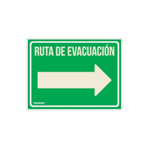 [T18368] Letrero de señalización 'RUTA EVACUACIÓN DERECHA',21 x 28 cm - Pag 465