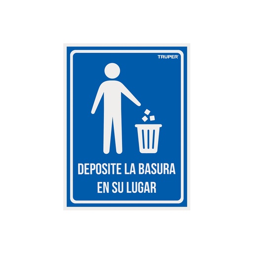 [T18529] Letrero señalización'DEPOSITE LA BASURA EN SU LUGAR',21x28cm - Pag 465