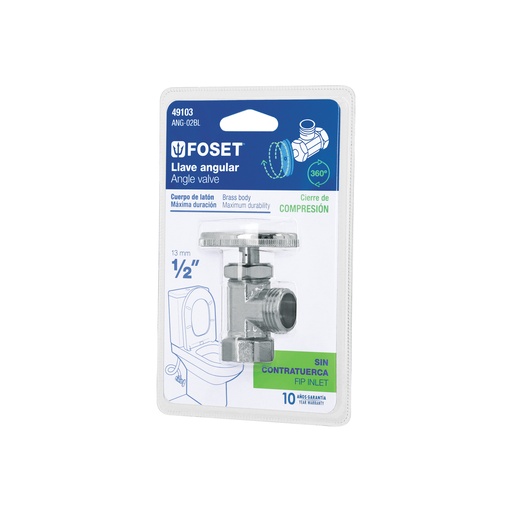 [T49103] Llave angular 1/2' x 1/2' en blíster, Foset - Pag 676