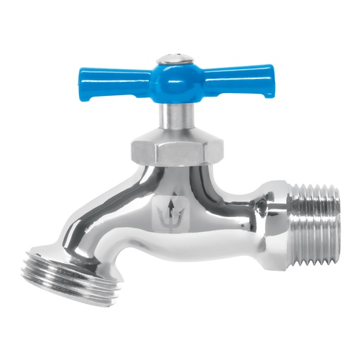 [T49084] Llave para manguera, de latón cromado, 130 g, 1/2', Foset - Pag 720